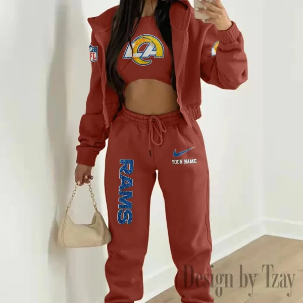 Los Angeles Rams Women's Outfit Winter Athleisure 3 Piece Set SPTWAL3PS180 - Image 5