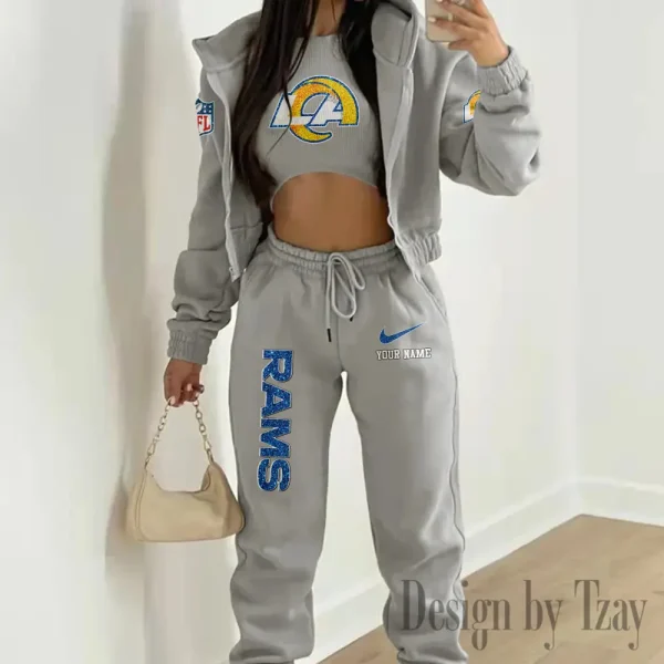 Los Angeles Rams Women's Outfit Winter Athleisure 3 Piece Set SPTWAL3PS180 - Image 8
