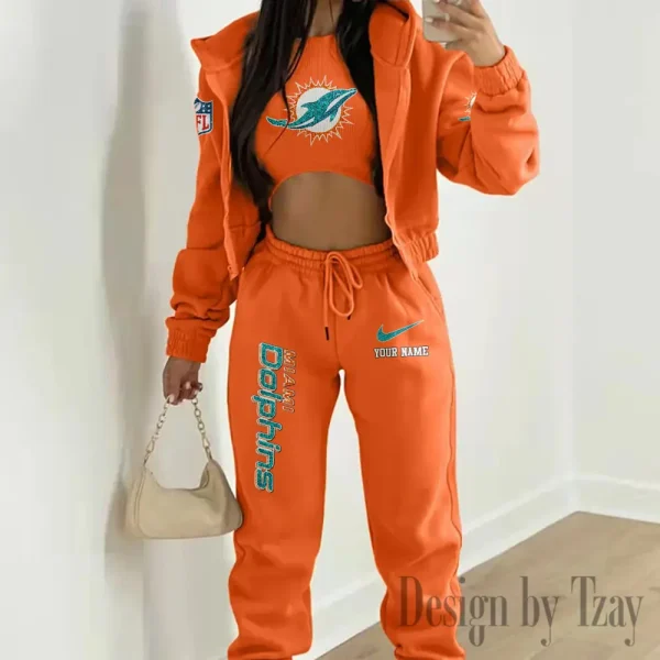 Miami Dolphins Women's Outfit Winter Athleisure 3 Piece Set SPTWAL3PS181 - Image 6