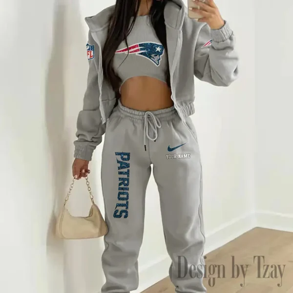 New England Patriots Women's Outfit Winter Athleisure 3 Piece Set SPTWAL3PS183
