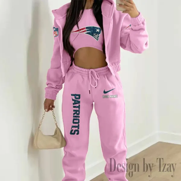 New England Patriots Women's Outfit Winter Athleisure 3 Piece Set SPTWAL3PS183 - Image 4