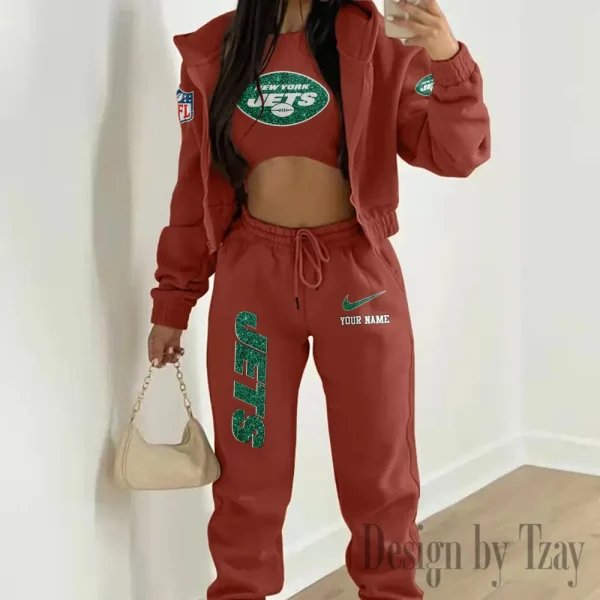 New York Jets Women's Outfit Winter Athleisure 3 Piece Set SPTWAL3PS186