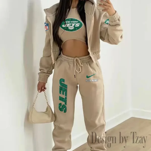 New York Jets Women's Outfit Winter Athleisure 3 Piece Set SPTWAL3PS186 - Image 3