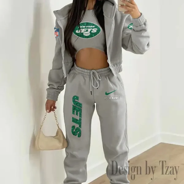 New York Jets Women's Outfit Winter Athleisure 3 Piece Set SPTWAL3PS186 - Image 4