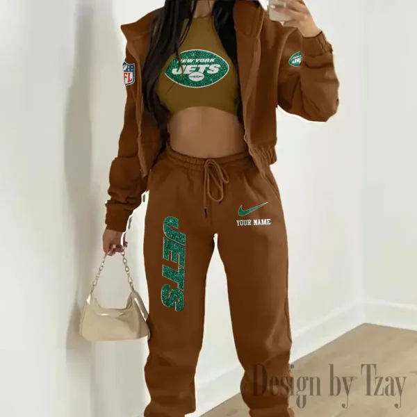 New York Jets Women's Outfit Winter Athleisure 3 Piece Set SPTWAL3PS186 - Image 5