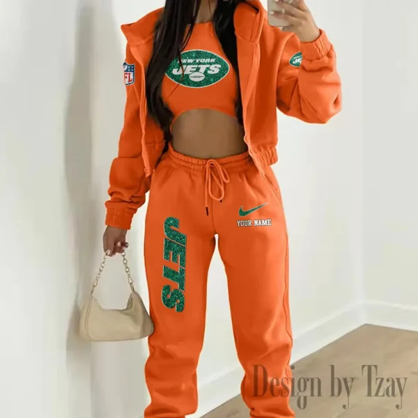 New York Jets Women's Outfit Winter Athleisure 3 Piece Set SPTWAL3PS186 - Image 6