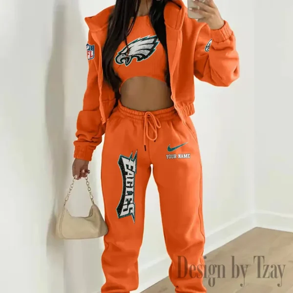 Philadelphia Eagles Women's Outfit Winter Athleisure 3 Piece Set SPTWAL3PS187 - Image 7