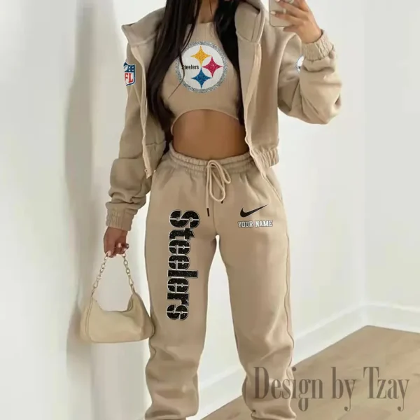 Pittsburgh Steelers Women's Outfit Winter Athleisure 3 Piece Set SPTWAL3PS188