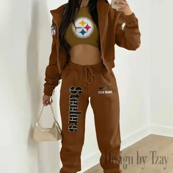 Pittsburgh Steelers Women's Outfit Winter Athleisure 3 Piece Set SPTWAL3PS188 - Image 3