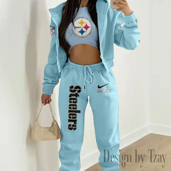 Pittsburgh Steelers Women's Outfit Winter Athleisure 3 Piece Set SPTWAL3PS188 - Image 5