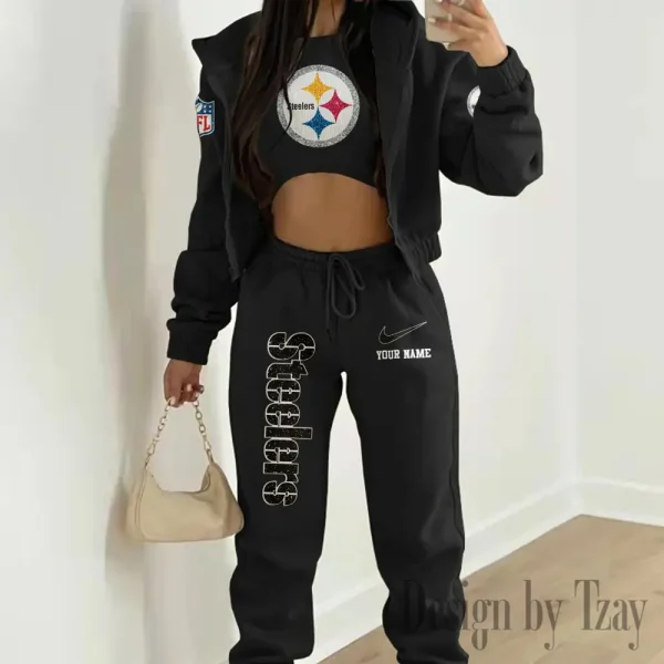 Pittsburgh Steelers Women's Outfit Winter Athleisure 3 Piece Set SPTWAL3PS188 - Image 8