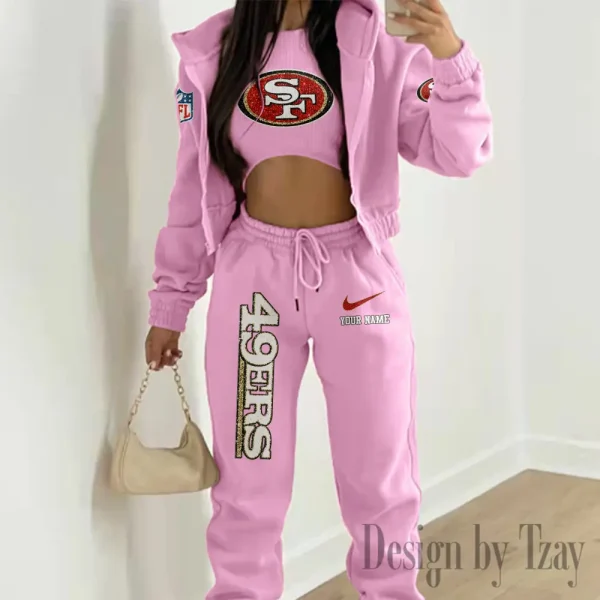 San Francisco 49ers Women's Outfit Winter Athleisure 3 Piece Set SPTWAL3PS189