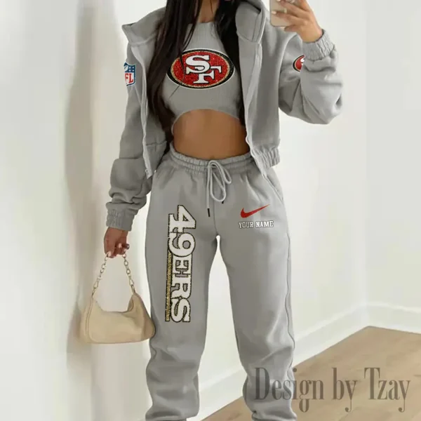 San Francisco 49ers Women's Outfit Winter Athleisure 3 Piece Set SPTWAL3PS189 - Image 5