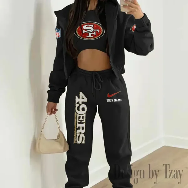 San Francisco 49ers Women's Outfit Winter Athleisure 3 Piece Set SPTWAL3PS189 - Image 7