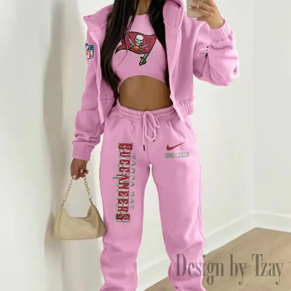 Tampa Bay Buccaneers Women's Outfit Winter Athleisure 3 Piece Set SPTWAL3PS191 - Image 5