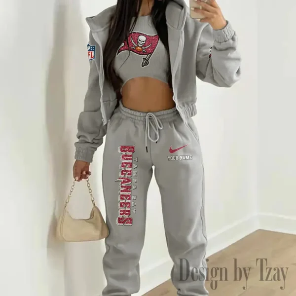 Tampa Bay Buccaneers Women's Outfit Winter Athleisure 3 Piece Set SPTWAL3PS191 - Image 6
