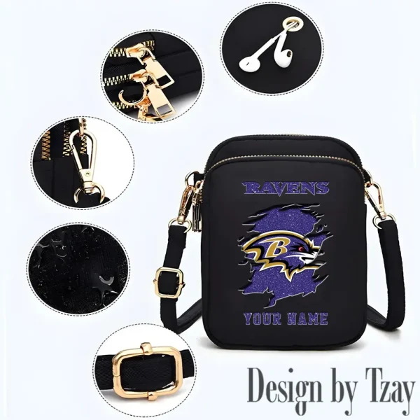 Baltimore Ravens Cute Shoulder Bag With Colorful Canvas Zipper Printed S9CBB586 - Image 3