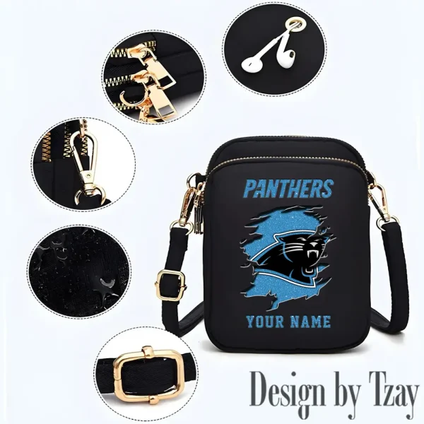 Carolina Panthers Cute Shoulder Bag With Colorful Canvas Zipper Printed S9CBB588 - Image 3