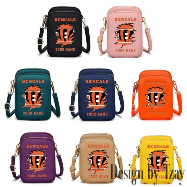 Cincinnati Bengals Cute Shoulder Bag With Colorful Canvas Zipper Printed S9CBB590