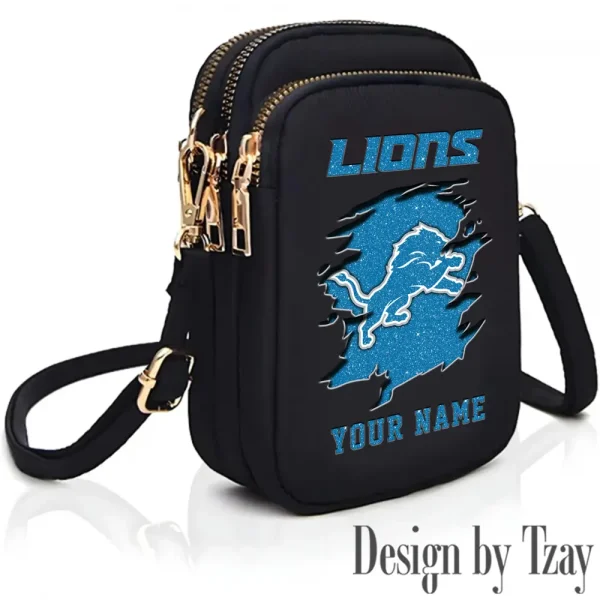 Detroit Lions Cute Shoulder Bag With Colorful Canvas Zipper Printed S9CBB594 - Image 2
