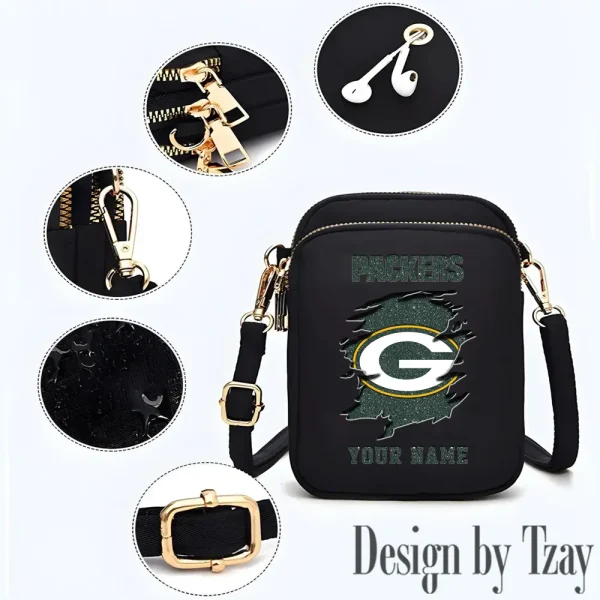 Green Bay Packers Cute Shoulder Bag With Colorful Canvas Zipper Printed S9CBB595 - Image 3
