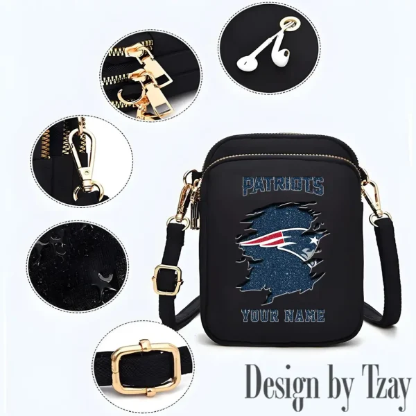 New England Patriots Cute Shoulder Bag With Colorful Canvas Zipper Printed S9CBB605 - Image 3