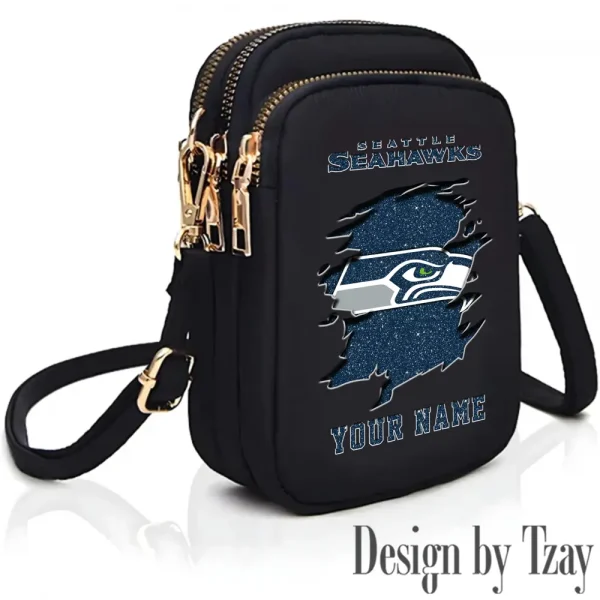 Seattle Seahawks Cute Shoulder Bag With Colorful Canvas Zipper Printed S9CBB612 - Image 2
