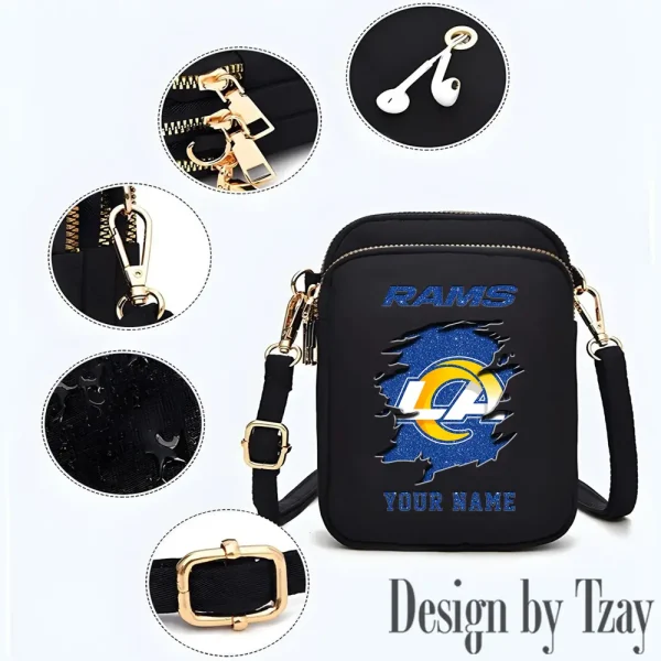 Los Angeles Rams Cute Shoulder Bag With Colorful Canvas Zipper Printed S9CBB602 - Image 3
