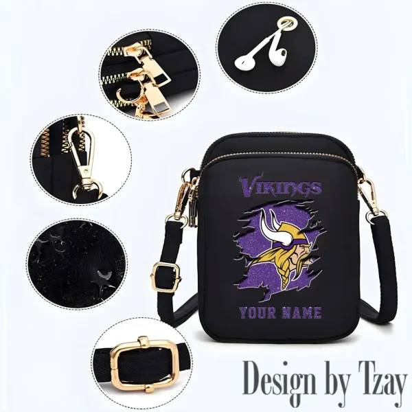 Minnesota Vikings Cute Shoulder Bag With Colorful Canvas Zipper Printed S9CBB604 - Image 2