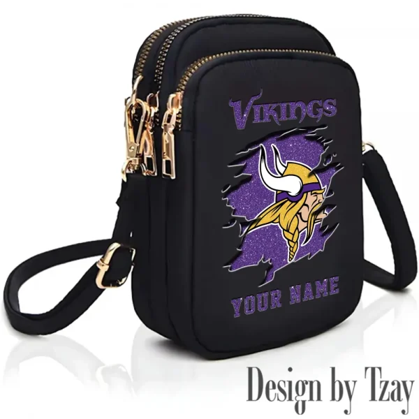 Minnesota Vikings Cute Shoulder Bag With Colorful Canvas Zipper Printed S9CBB604 - Image 3