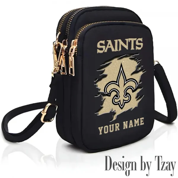 New Orleans Saints Cute Shoulder Bag With Colorful Canvas Zipper Printed S9CBB606 - Image 2