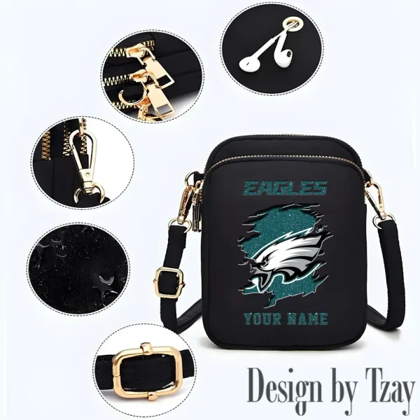Philadelphia Eagles Cute Shoulder Bag With Colorful Canvas Zipper Printed S9CBB609 - Image 3