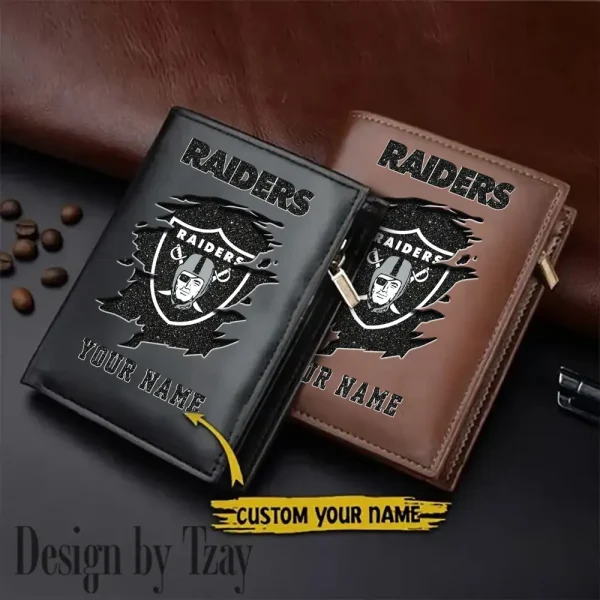Las Vegas Raiders Men Wallet Pu Leather Gift Purse SPTLVW1035
