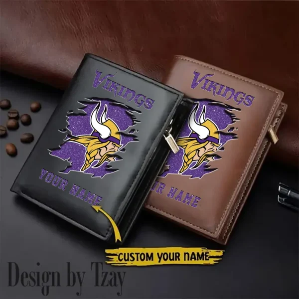 Minnesota Vikings Men Wallet Pu Leather Gift Purse SPTLVW1039