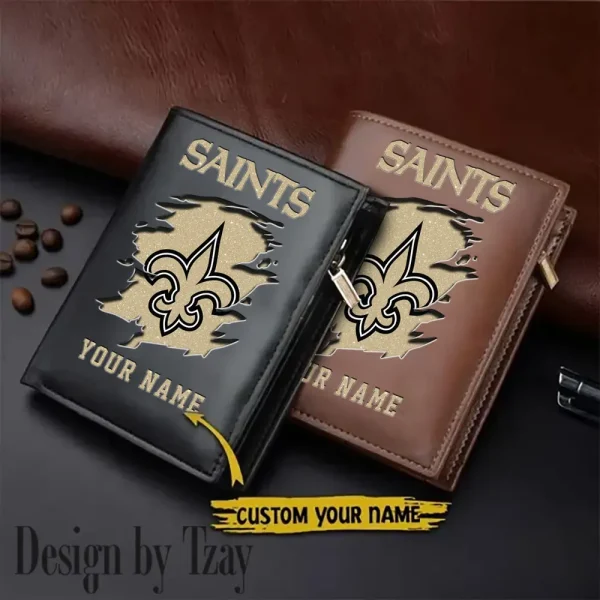 New Orleans Saints Men Wallet Pu Leather Gift Purse SPTLVW1041