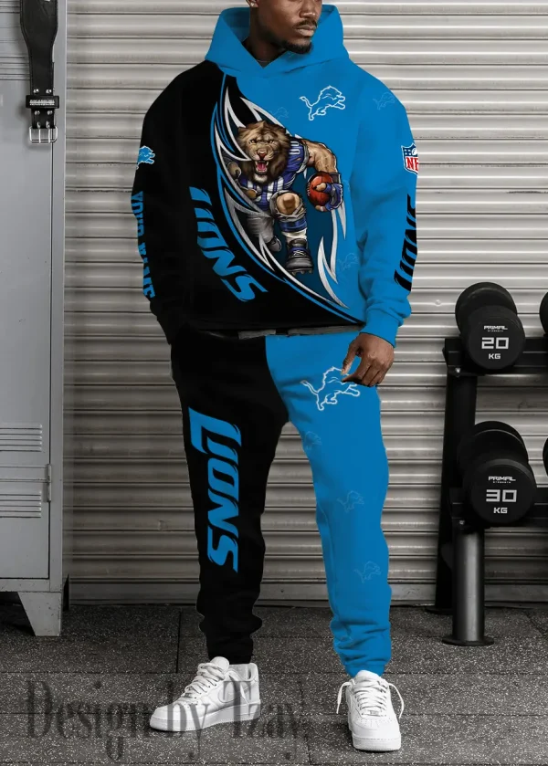 Detroit Lions Combo Hoodie And Long Sweatpants AZHD885