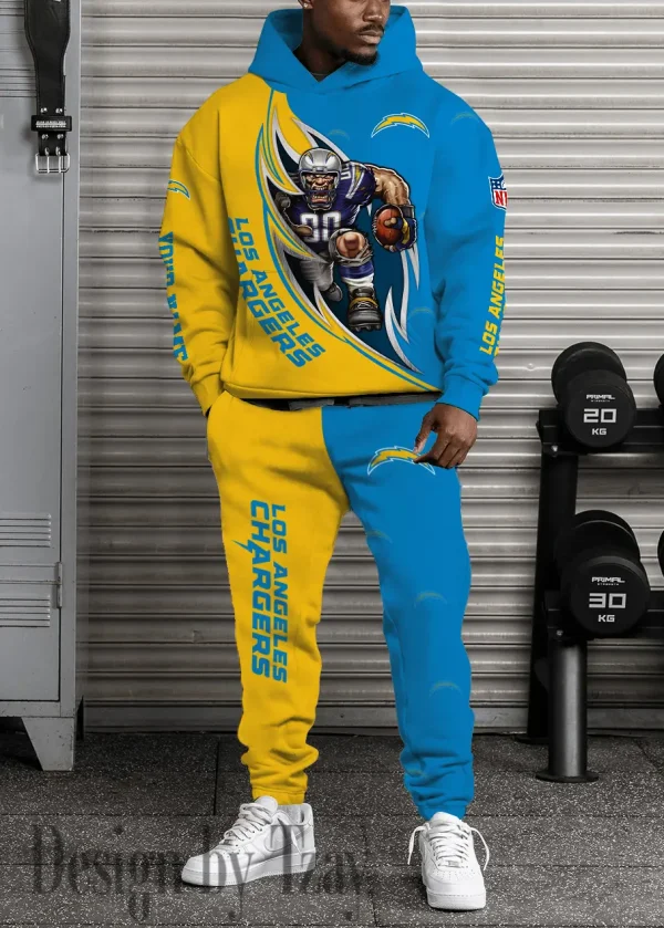 Los Angeles Chargers Combo Hoodie And Long Sweatpants AZHD892