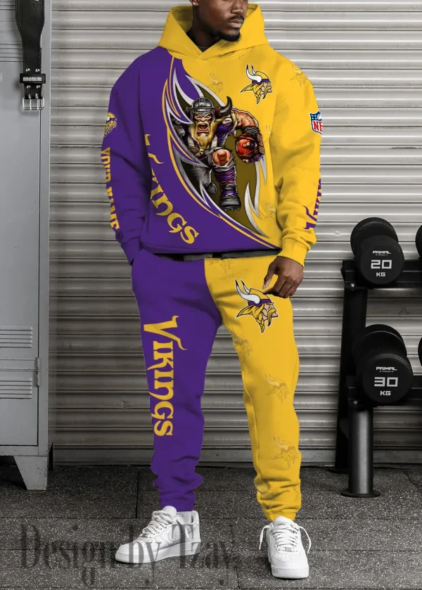 Minnesota Vikings Combo Hoodie And Long Sweatpants AZHD895