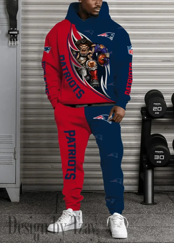 New England Patriots Combo Hoodie And Long Sweatpants AZHD896