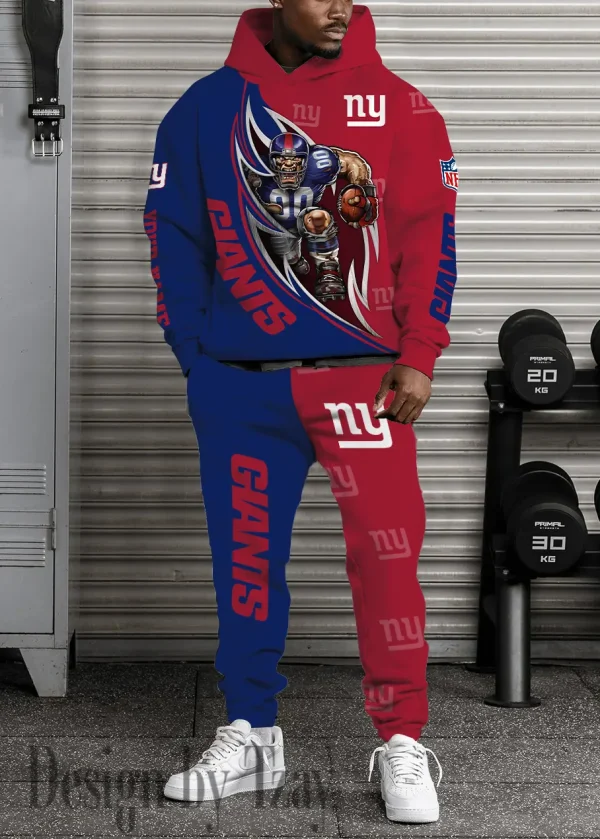 New York Giants Combo Hoodie And Long Sweatpants AZHD898