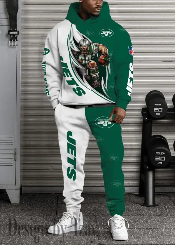 New York Jets Combo Hoodie And Long Sweatpants AZHD899