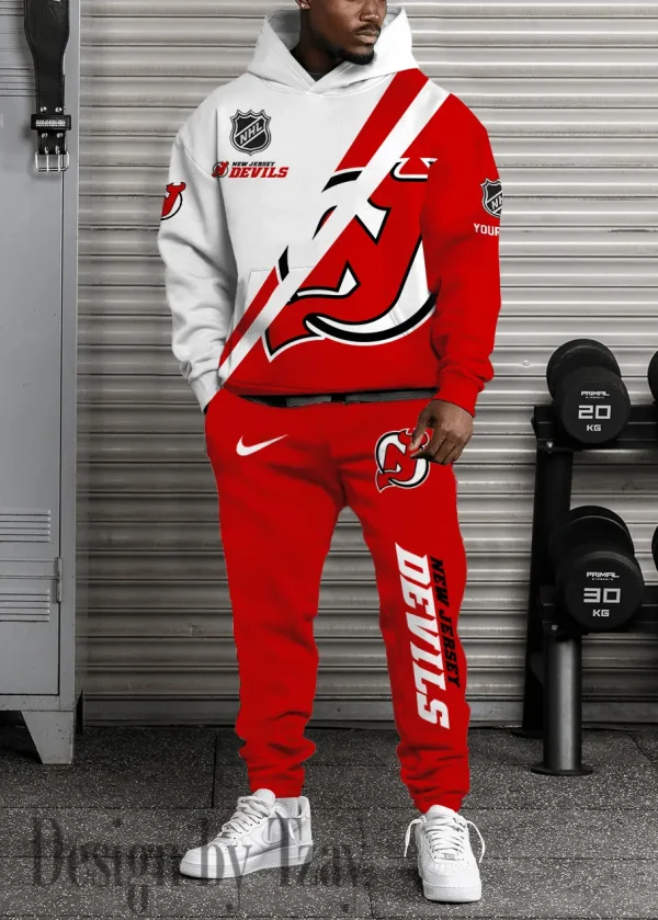 New Jersey Devils NHL Combo Hoodie And Long Sweatpants AZHD955
