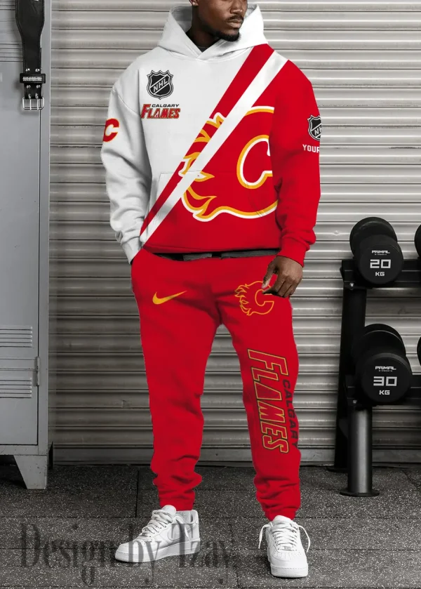 Calgary Flames NHL Combo Hoodie And Long Sweatpants AZHD974