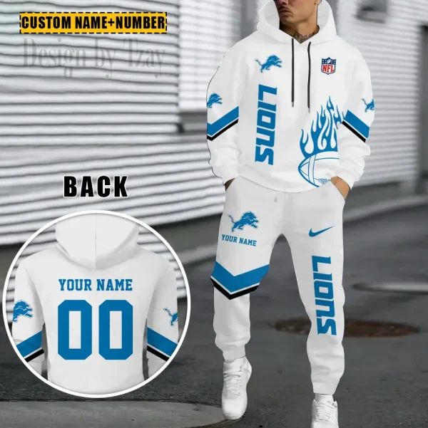Detroit Lions NFL Combo Hoodie And Long Sweatpants AZHD992