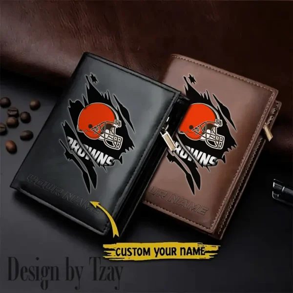Cleveland Browns Men Wallet Pu Leather Gift Purse SPTLVW1058