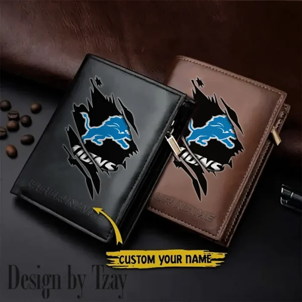 Detroit Lions Men Wallet Pu Leather Gift Purse SPTLVW1061