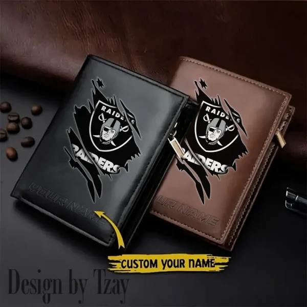 Las Vegas Raiders Men Wallet Pu Leather Gift Purse SPTLVW1067
