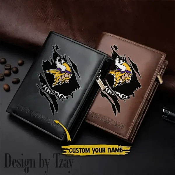 Minnesota Vikings Men Wallet Pu Leather Gift Purse SPTLVW1071