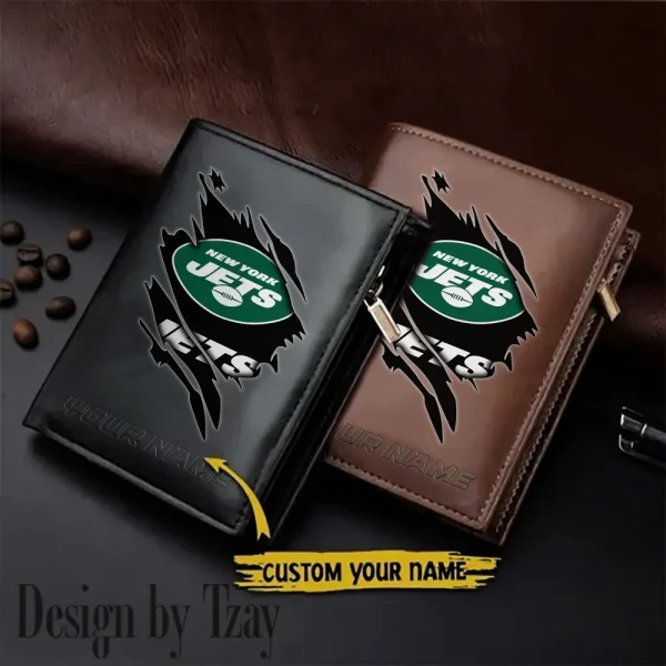 New York Jets Men Wallet Pu Leather Gift Purse SPTLVW1075