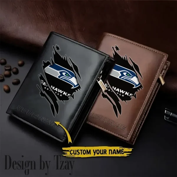 Seattle Seahawks Men Wallet Pu Leather Gift Purse SPTLVW1079